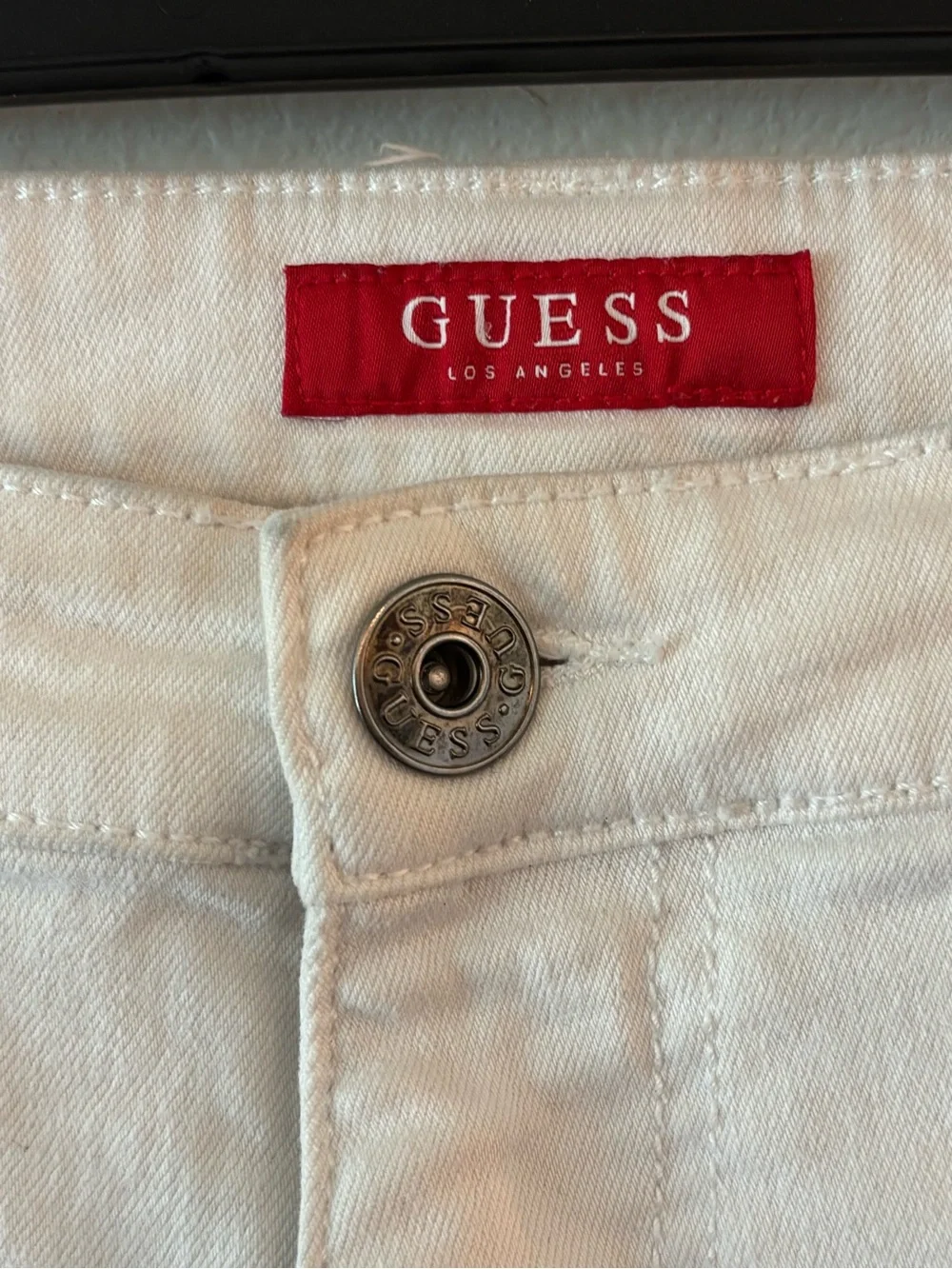 GUESS Distressed White Skinny Jeans